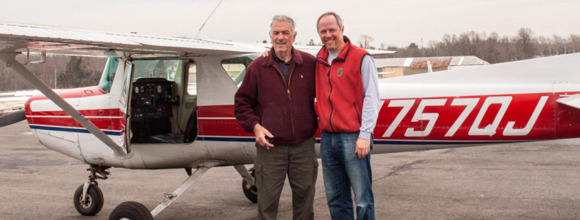 CFI Dick Schuster and Craig Kaisand after his first solo flight