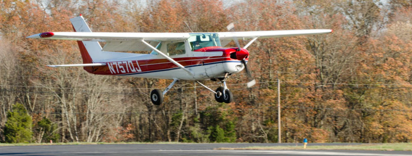 Cameron Bauer returning from his successful private pilot check-ride.